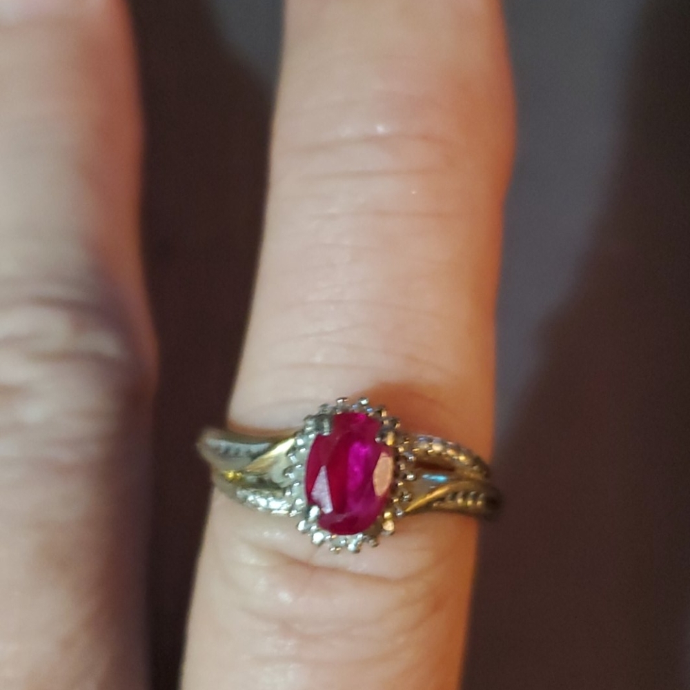 Sterling Silver Ruby Ring - image 1